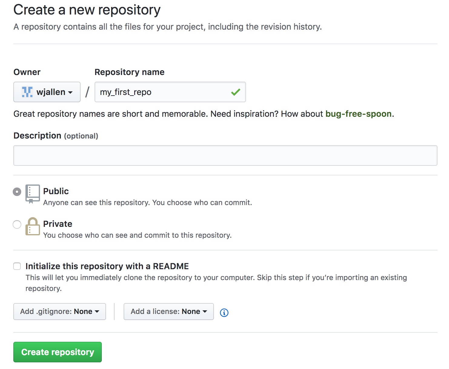 Creating a Repository on GitHub (Step 2)